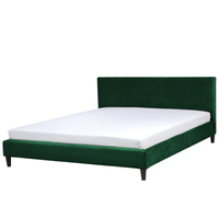 Łóżko welurowe 180 x 200 cm zielone FITOU