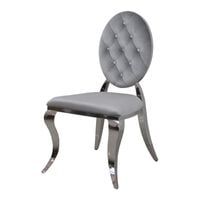 Krzesło Ludwik II glamour Silver krzesła pikowane kryształkami