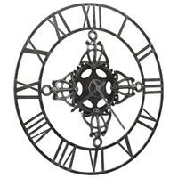 Zegar ścienny, srebrny, 78 cm, metal