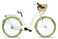 Damski rower miejski Goetze Style 28 + kosz / Biało-zielony