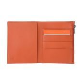 SUPER cienki skórzany portfel męski DuDu® Zip-It, 597-665 pomarańczowy