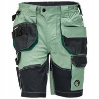 Spodenki szorty robocze profesjonalne krótkie spodnie wytrzymałe TRIFIBETEX zielone Cerva DAYBORO 62