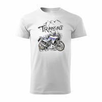 Koszulka motocyklowa z motocyklem na motor Honda Transalp 750 męska biała XXL