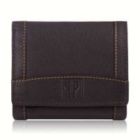 Mały portfel męski skórzany z ochroną RFID brązowy uniwersalny