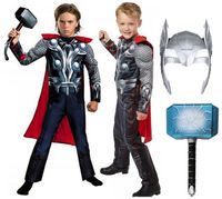STRÓJ PRZEBRANIE KOSTIUM THOR MASKA MŁOT 122/128