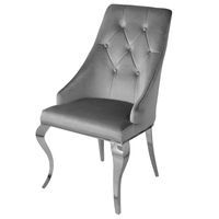 Krzesło glamour William II Dark Grey nowoczesne krzesło pikowane guzikami