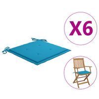 Poduszki na krzesła ogrodowe, 6 szt., niebieskie, 40x40x4 cm