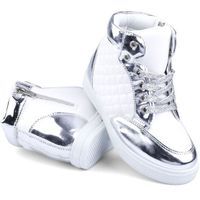 Buty dziecięce botki dziewczynki sneakersy biało-srebrne 7 Jilani