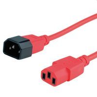 ROLINE Kabel zasilający do monitora IEC320 C14/C13 1.8m czerwony