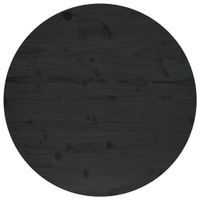 Blat stołu, czarny, Ø70x2,5 cm, lite drewno sosnowe