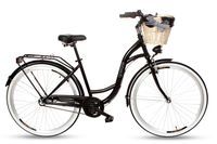 Damski rower miejski Goetze Style 28 3b + kosz / Czarny