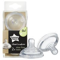 TOMMEE TIPPEE CTN Smoczek do butelki 0m+ wolny przepływ 2 SZTUKI ORG OPAK.