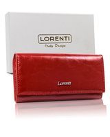 Lorenti duży czerwony portfel damski skóra RFID