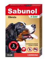 SABUNOL obroża czerwona przeciw pchłom i kleszczom dla psów 75cm