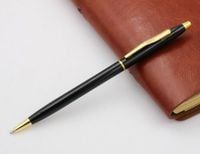 Długopis - Klasyczny - Metalowy - Idealny do Biura Czarny Wytłaczany