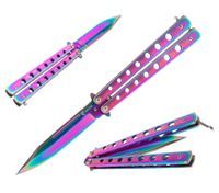 Foxter® Nóż Motylek Tęczowy Nóż Motylkowy Rainbow Ostry 22,5Cm