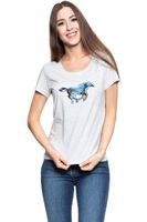 MUSTANG T SHIRT DAMSKI Horse T-Shirt LIGHT GREY MEL. 1007523 4163 XL