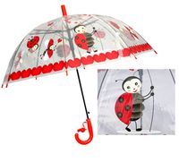 Przezroczysta głęboka parasolka dziecięca - biedronka