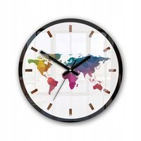 Zegar Ścienny PLANET COLOR ELEGANCE Mapa Świata