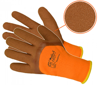 Rękawice ochronne, dziane, ocieplane, powlekane spienionym lateksem w kolorze brązowym RDRAG O FOAM 9-L