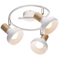 Plafon LAMPA sufitowa PUERTO 98-62697 Candellux metalowa OPRAWA skandynawska regulowana drewno biała