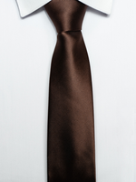 Krawat klasyczny brązowy