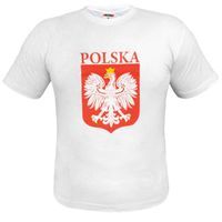 T-shirt z nadrukiem "Polska - orzeł biały", biała, Arpex, L