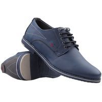 Półbuty męskie buty wizytowe eleganckie granatowo szare 9 Pasha Granatowy 42