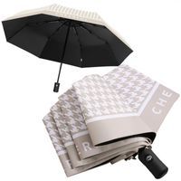 Parasol Umbrella Automat Pepitka Kremowa Par09Wz2