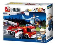 KLOCKI SLUBAN FIRE Wóz strażacki i płonący helikopter 394 kompatybilne z LEGO