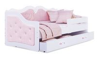 łóżko tapicerowane LILI 160x80 jasny róż + materac