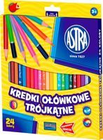 Kredki ołówkowe trójkątne 24 szt. Astra + temperówka