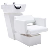 Myjnia fryzjerska, fotel z umywalką, biała, 129x59x82 cm